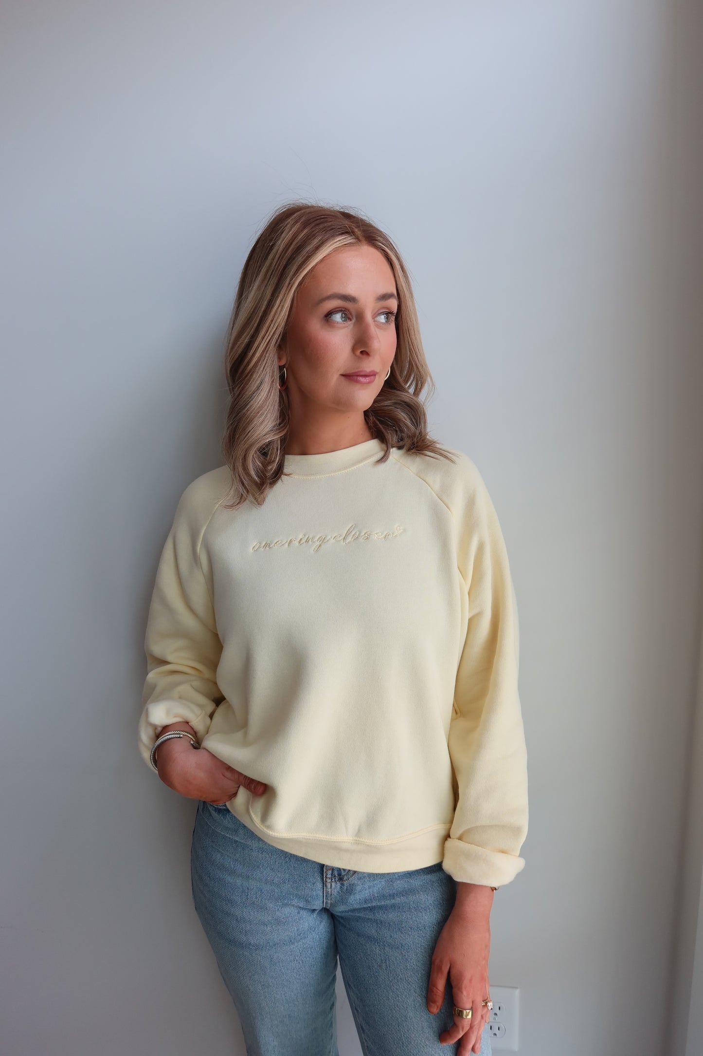 Butter Yellow Cropped Crewneck